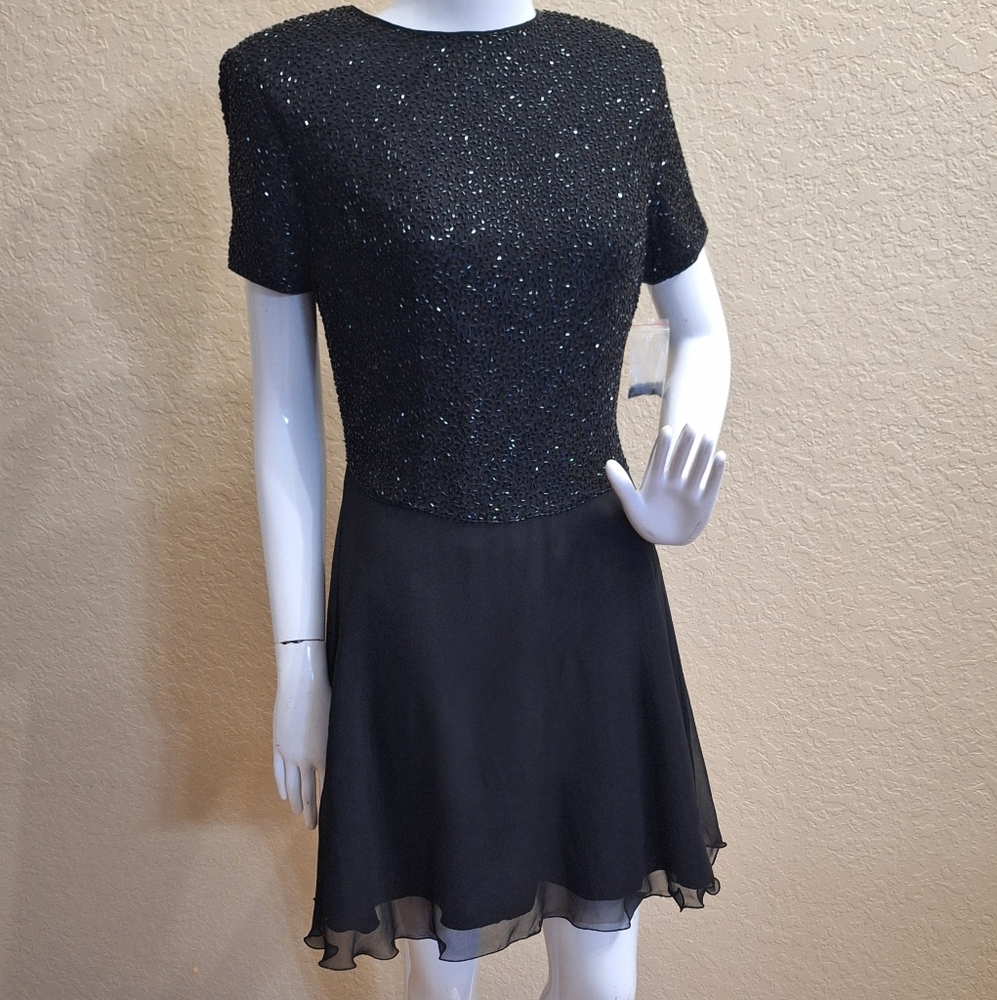 Papell Boutique Evening Little Black Dress
